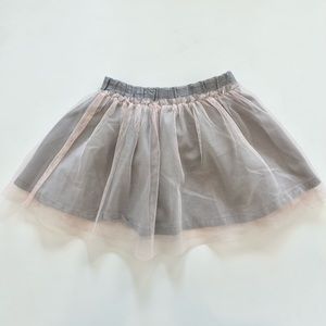 Tea Collection Tulle Gray & Light Pink Skirt 3T